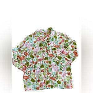 Mahogany Tropical Flamingo cotton Pajama Set — Pink & Green